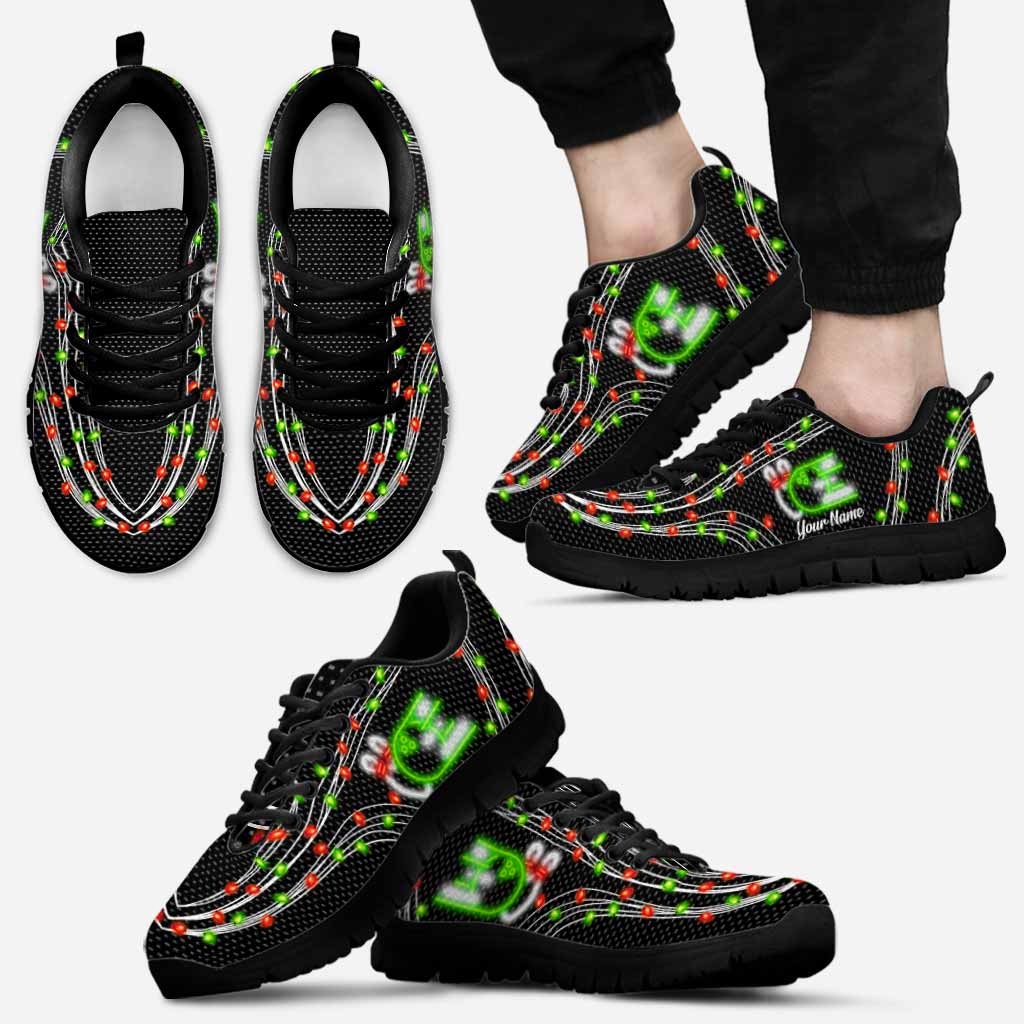 Tis The Season - Personalized Christmas Bowling Lover Sneakers