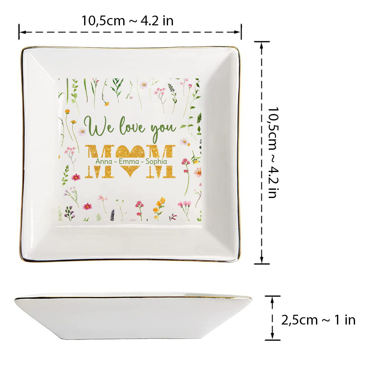 We Love You Mom - Personalized Mother's Day Mother Jewelry Dish