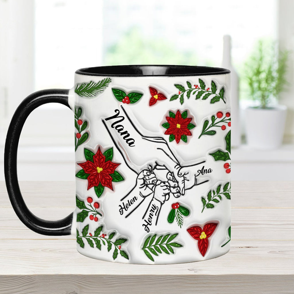 Hold My Hand, Hold My Heart - Personalized Grandma Accent Mug