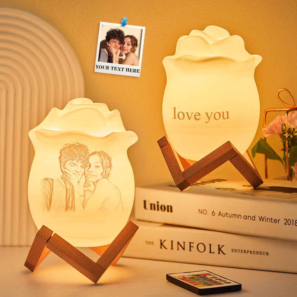 Any Photo Roses Lights - Personalized Any Photo Rose Lamp