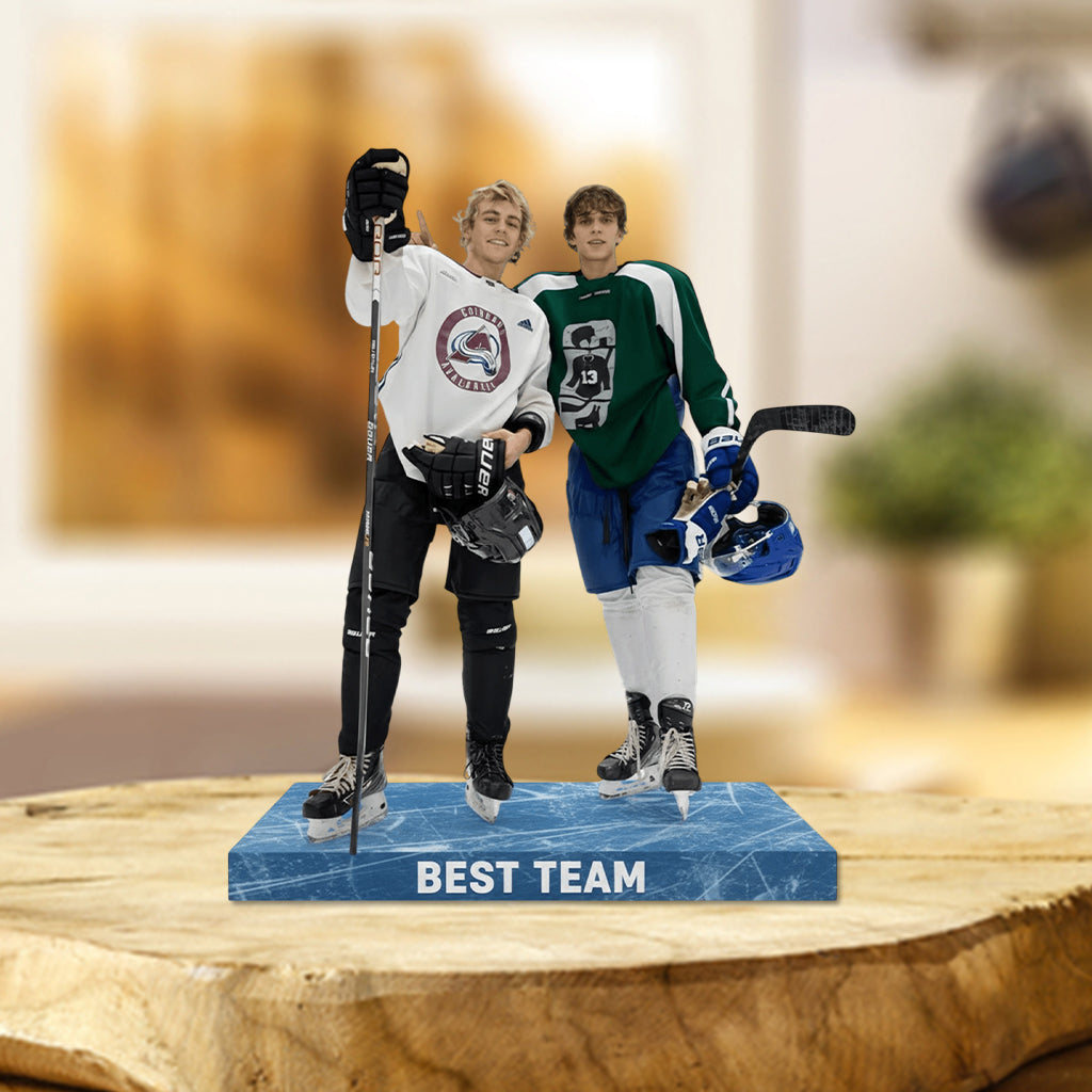Custom Table Decor From Any Photo - Personalized Hockey Custom Shaped Acrylic Plaque