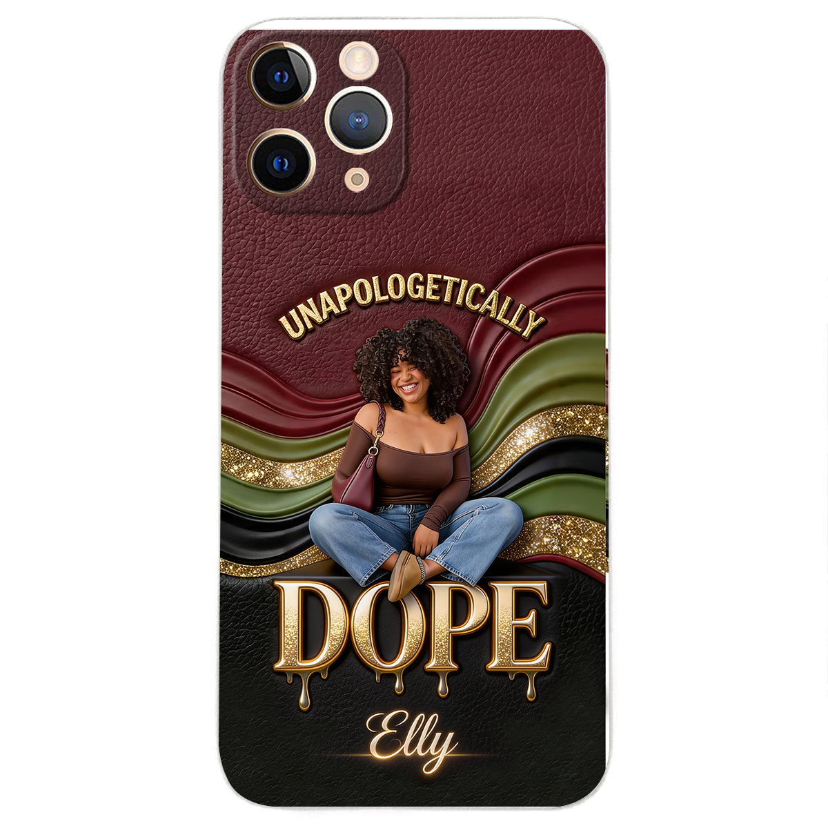 Happy Juneteeth, Black History, Black Pride - Personalized African American 3D Embossed Leather Phone Case