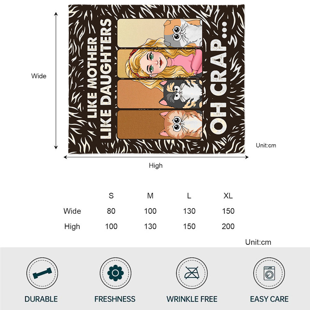 Like Mother Father Like Daughter Son Cats Dogs Pet Lover - Personalized Cat Blanket