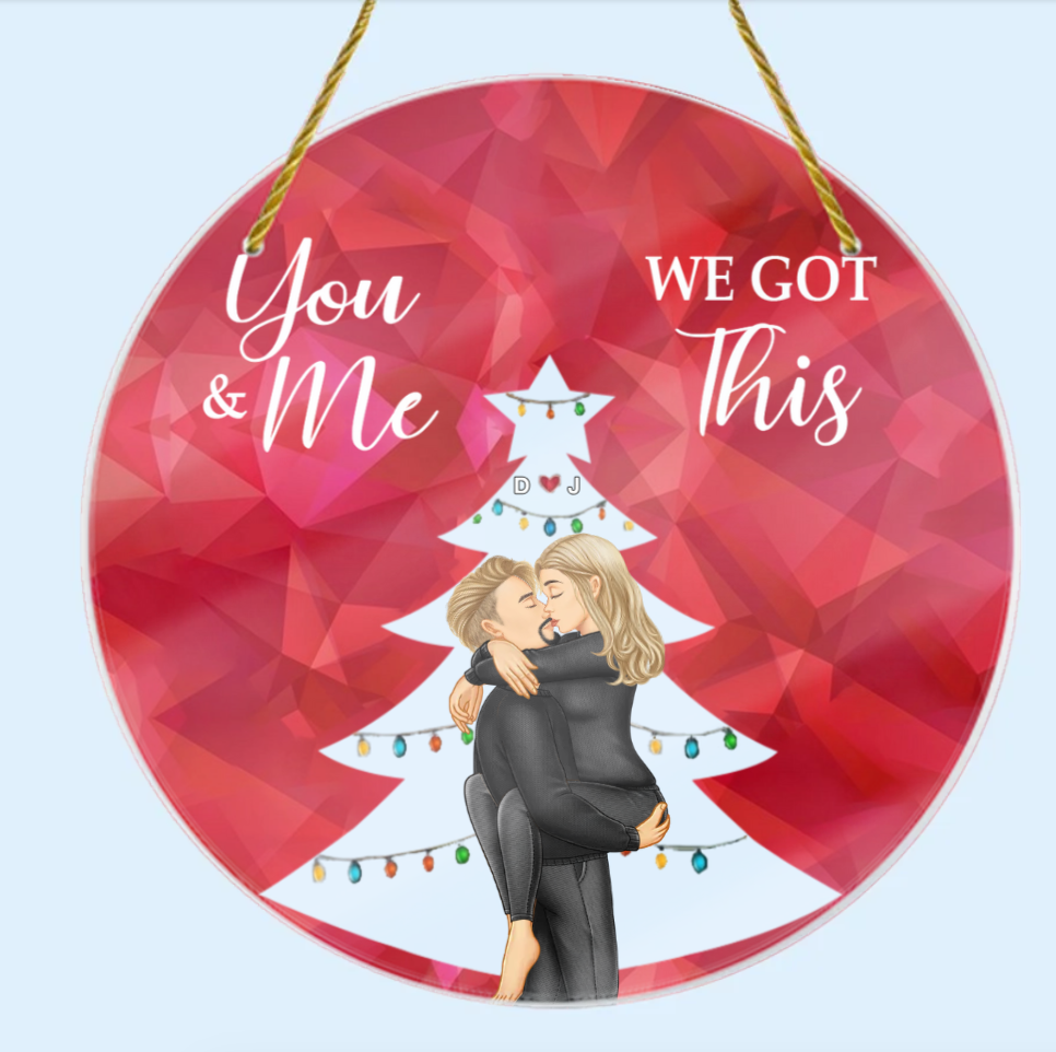 From Our First Kiss Till Our Last Breath Christmas Couple - Personalized Custom Shaped Ornament or Poster or Keychain or Plaque