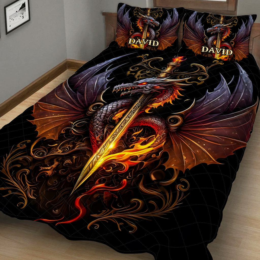 Heart Of A Dragon - Personalized Dragon Quilt Set