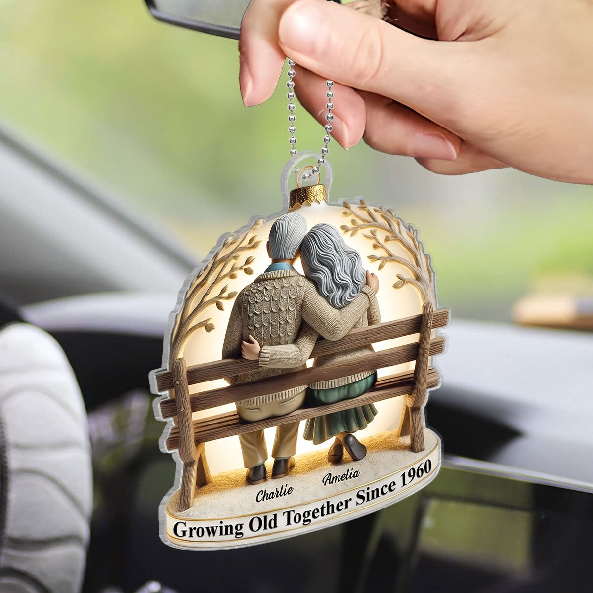 Custom Acrylic Ornament - "Growing Old with You" Unique Gift for Couples