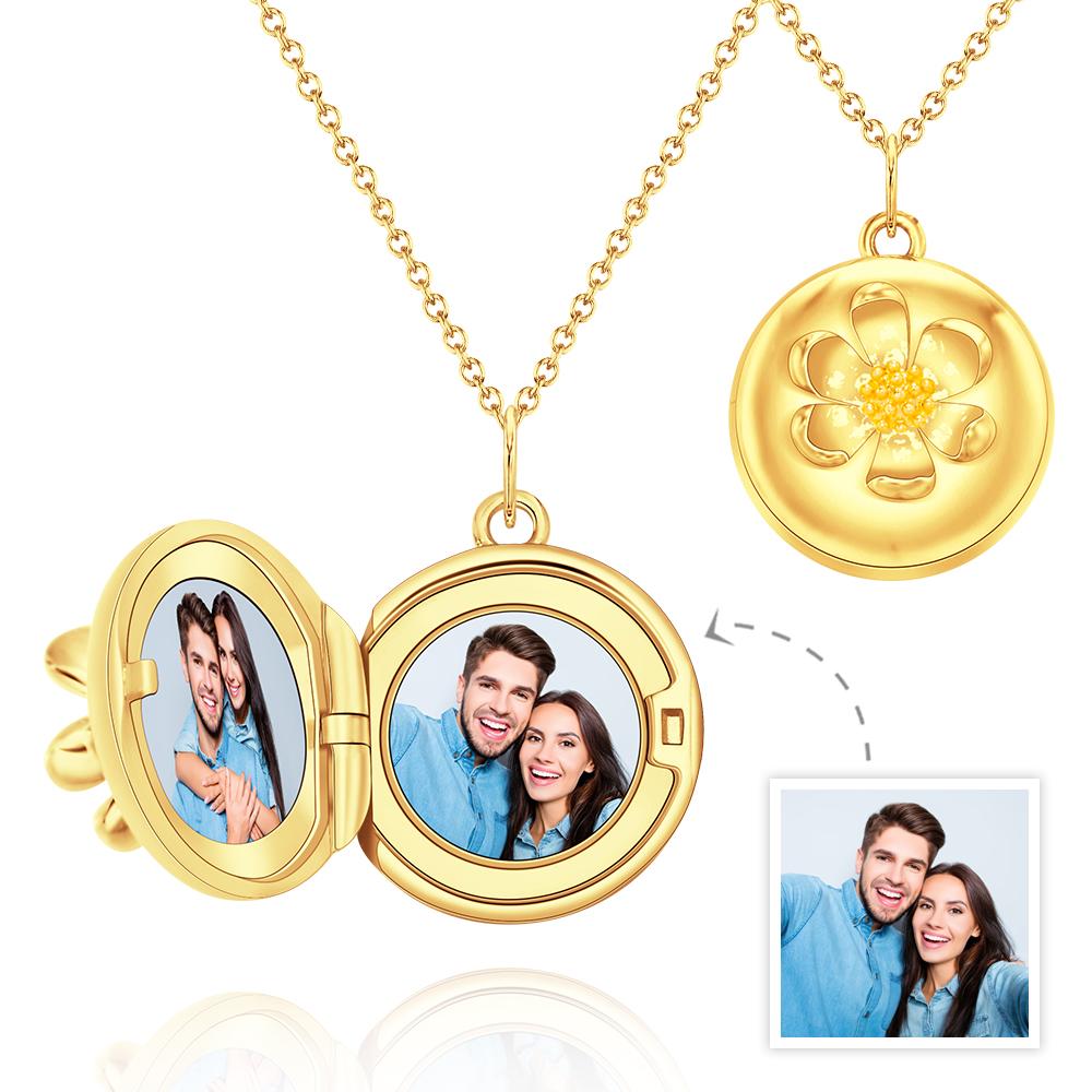 Any Photo Flower - Personalized Flower Photo Necklace