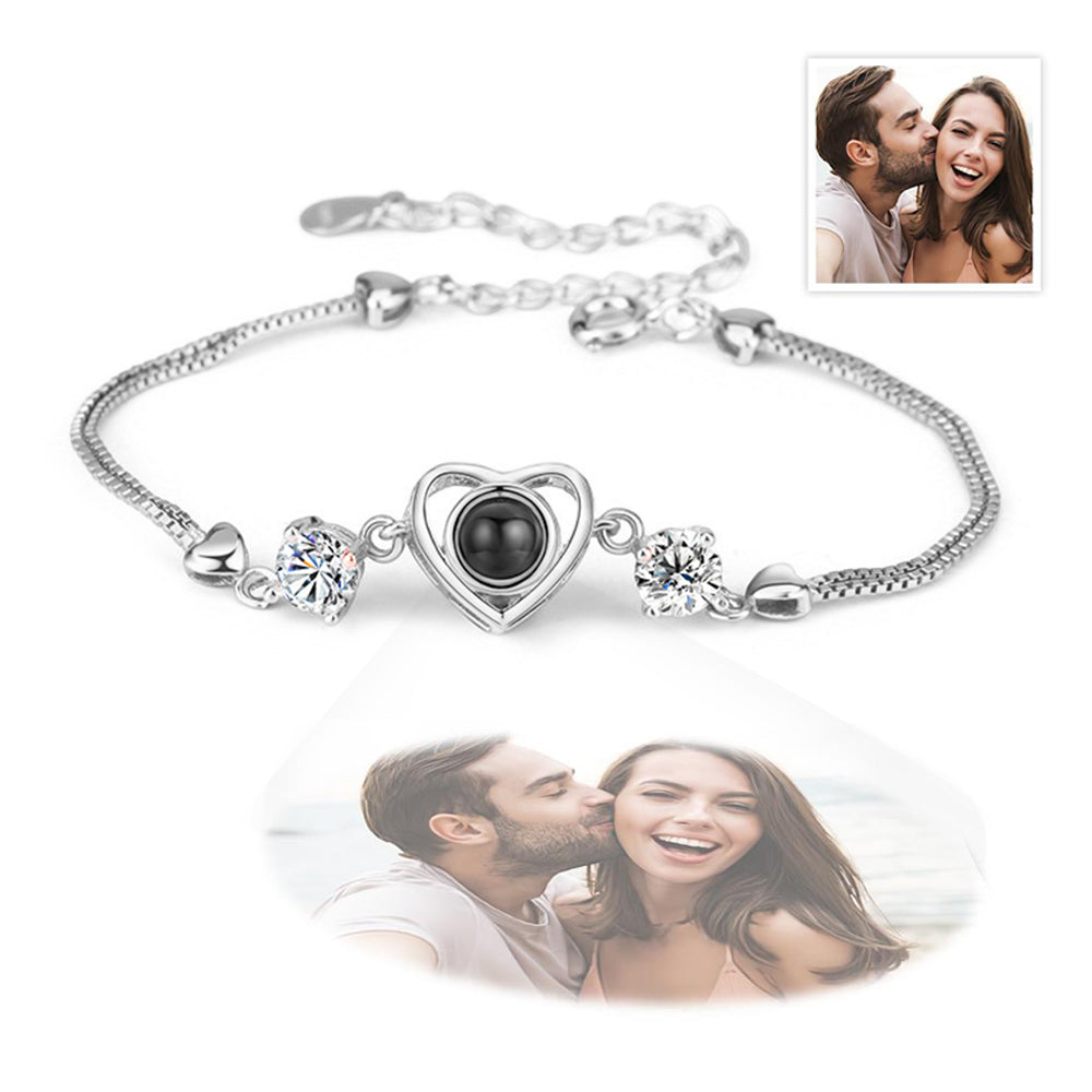 Personalized Heart Picture Projection Charm