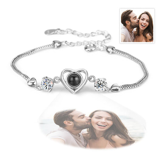 Personalized Heart Picture Projection Charm