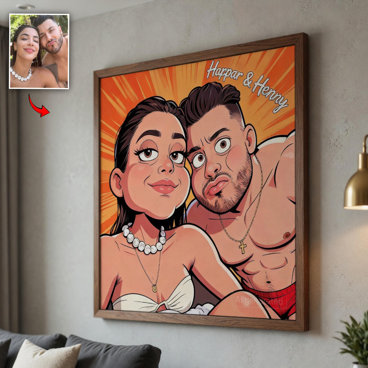 Custom Any Photo - Personalized Couple Canvas And Poster