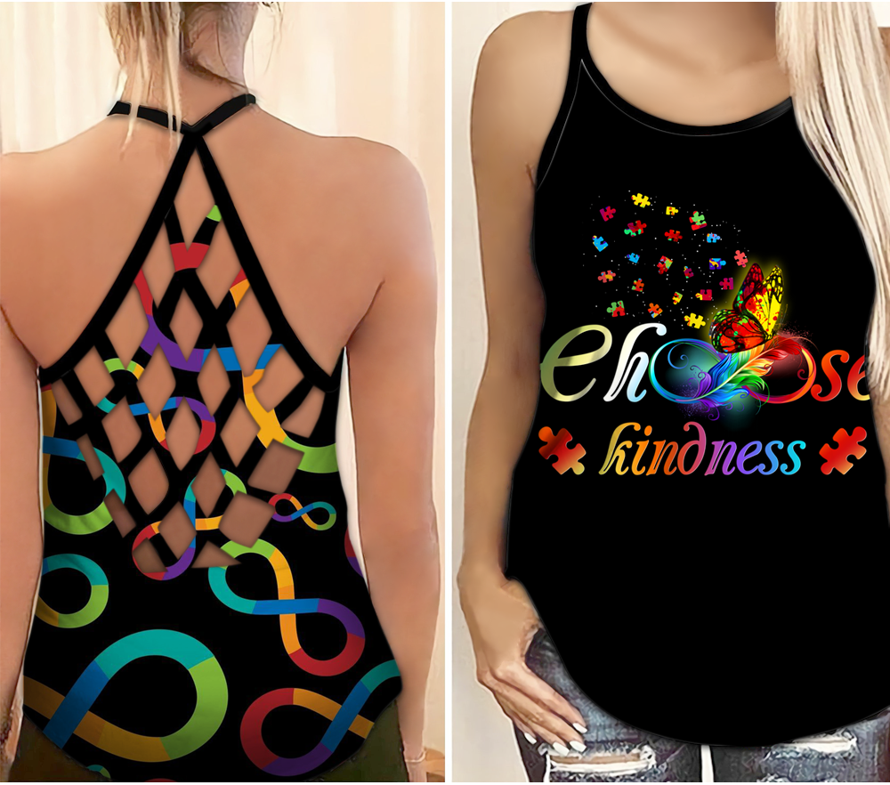 Autism Awareness Choose Kindness - Cross Tank Top 0921