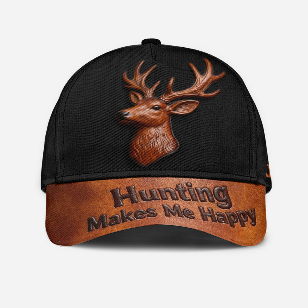 Hunting Makes Me Happy - Personalized Hunting Classic Cap