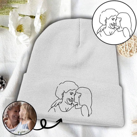 Custom Photo - Personalized Grandma Embroidered Beanie