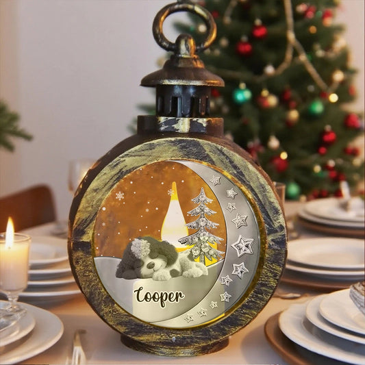 Pet Memorial Lantern Ornament with glowing moon design, warm remembrance gift for pet lovers