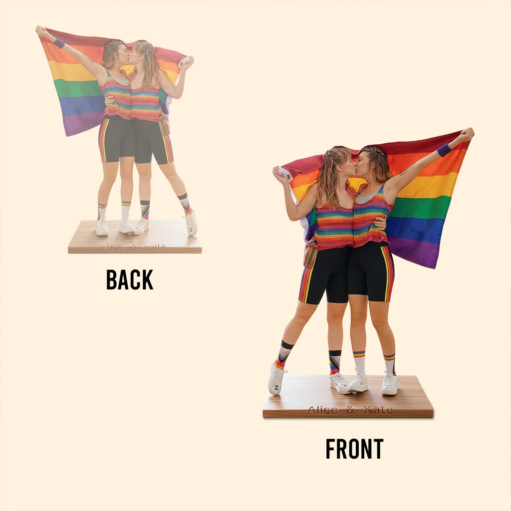 Custom Any Photo Couple Gift - Personalized LGBT Support Custom Shaped Acrylic Plaque