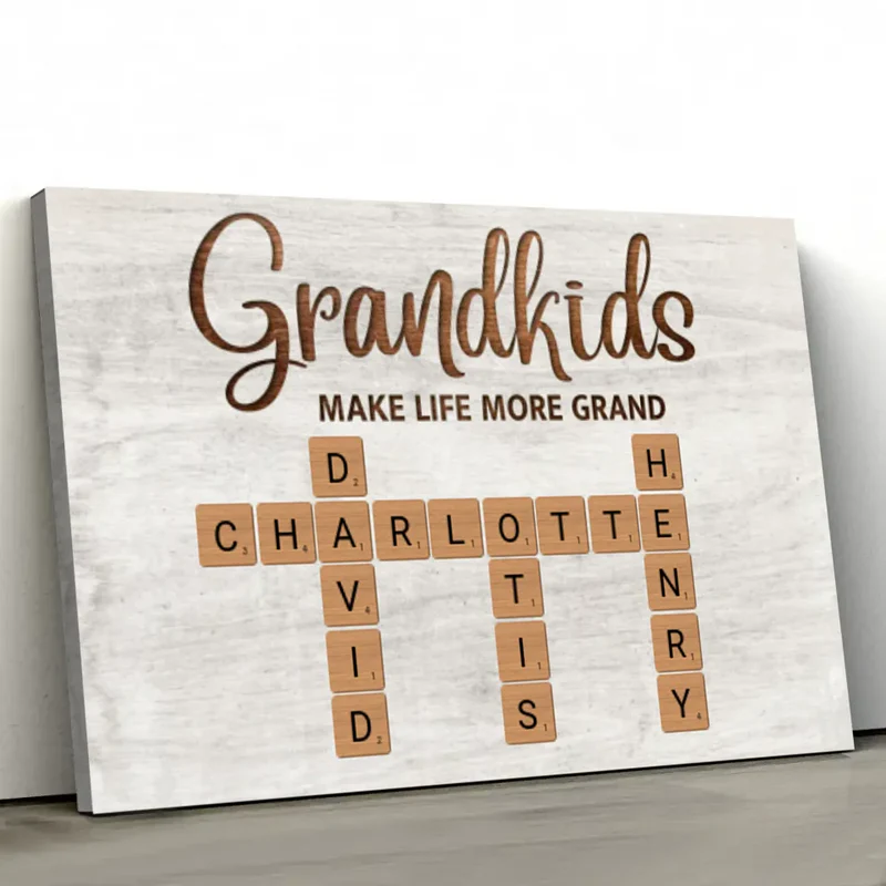Personalized Grandkids Poster – Custom Name Art Gift for Grandparents