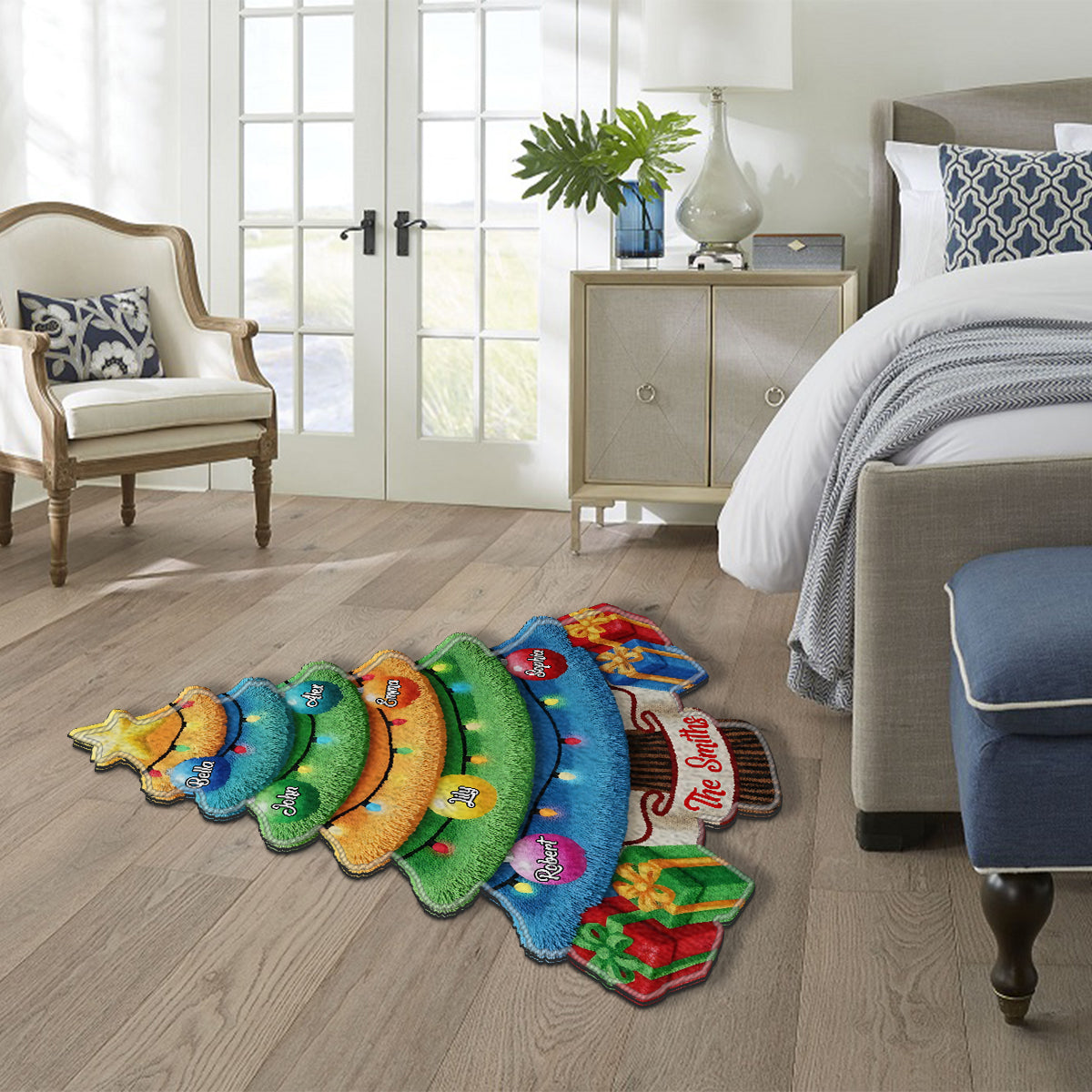 Family Christmas Tree - Personalized Family Non-Slip Tufted Rug