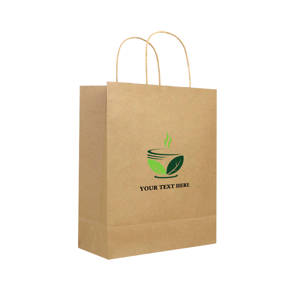 Custom Logo And Text Kraft Paper Gift 100PCS Printed Kraft Paper Bags - gift for anyone - Personalized Bag