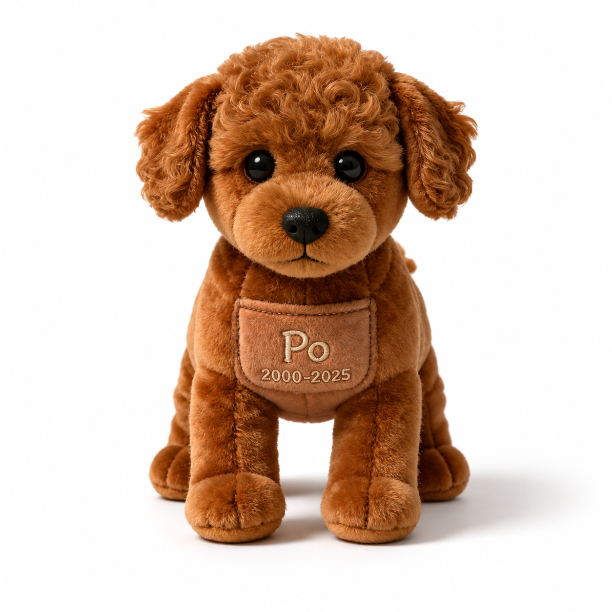 Custom Pet Memorial Puppy Poodle Faux Fur Shaped Pillow - Personalized Dog Loss Remembrance Stuffed Animal, Sympathy Keepsake Gift for Cockapoo Labradoodle