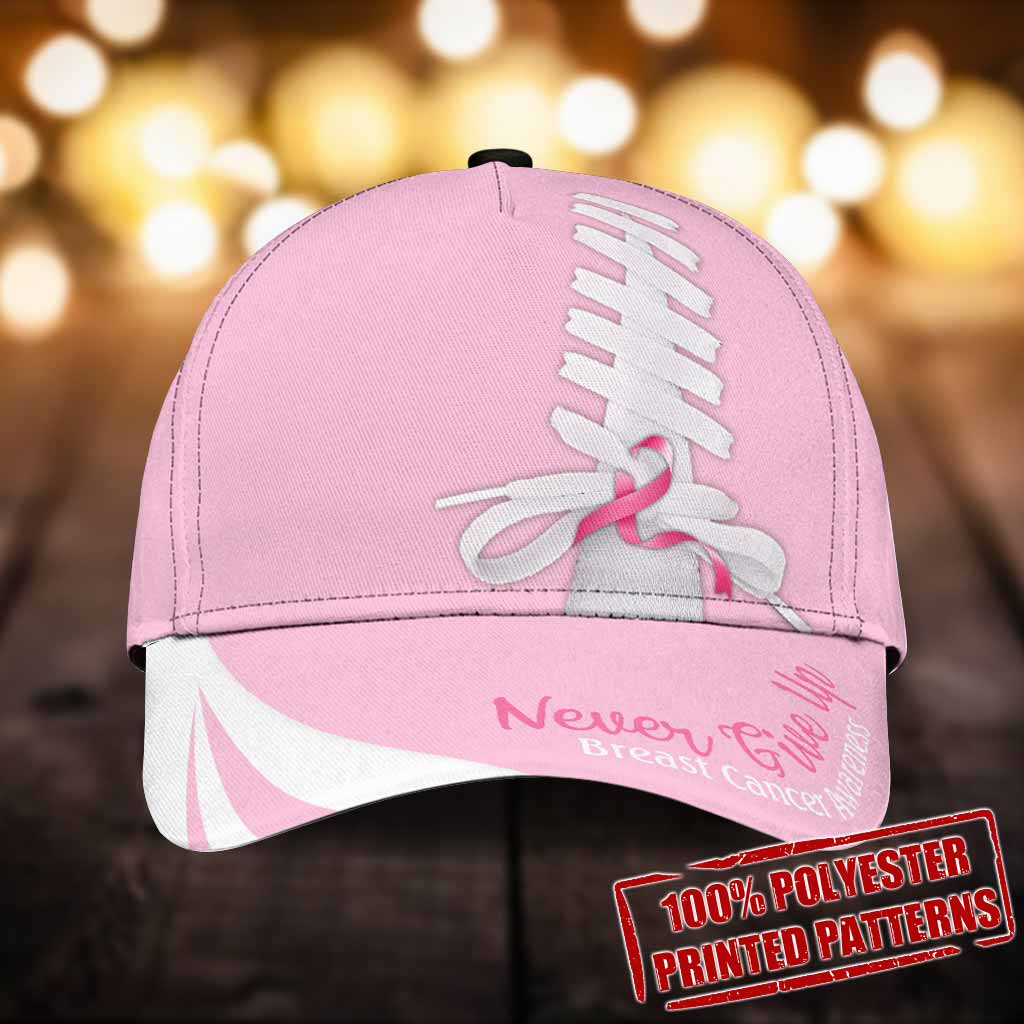 Never Give Up - Breast Cancer Awareness 3D Printed Cap