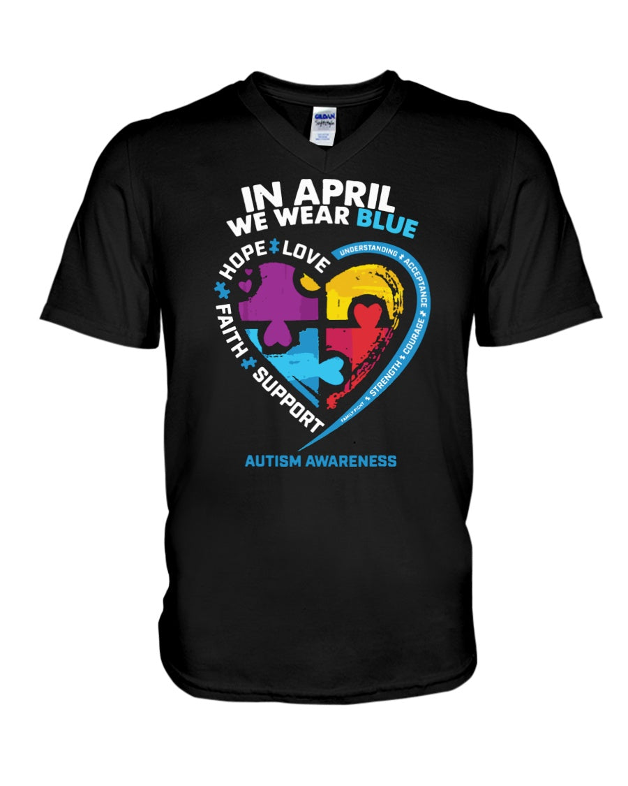 In April We Wear Blue - Autism Awareness T-shirt and Hoodie 0921