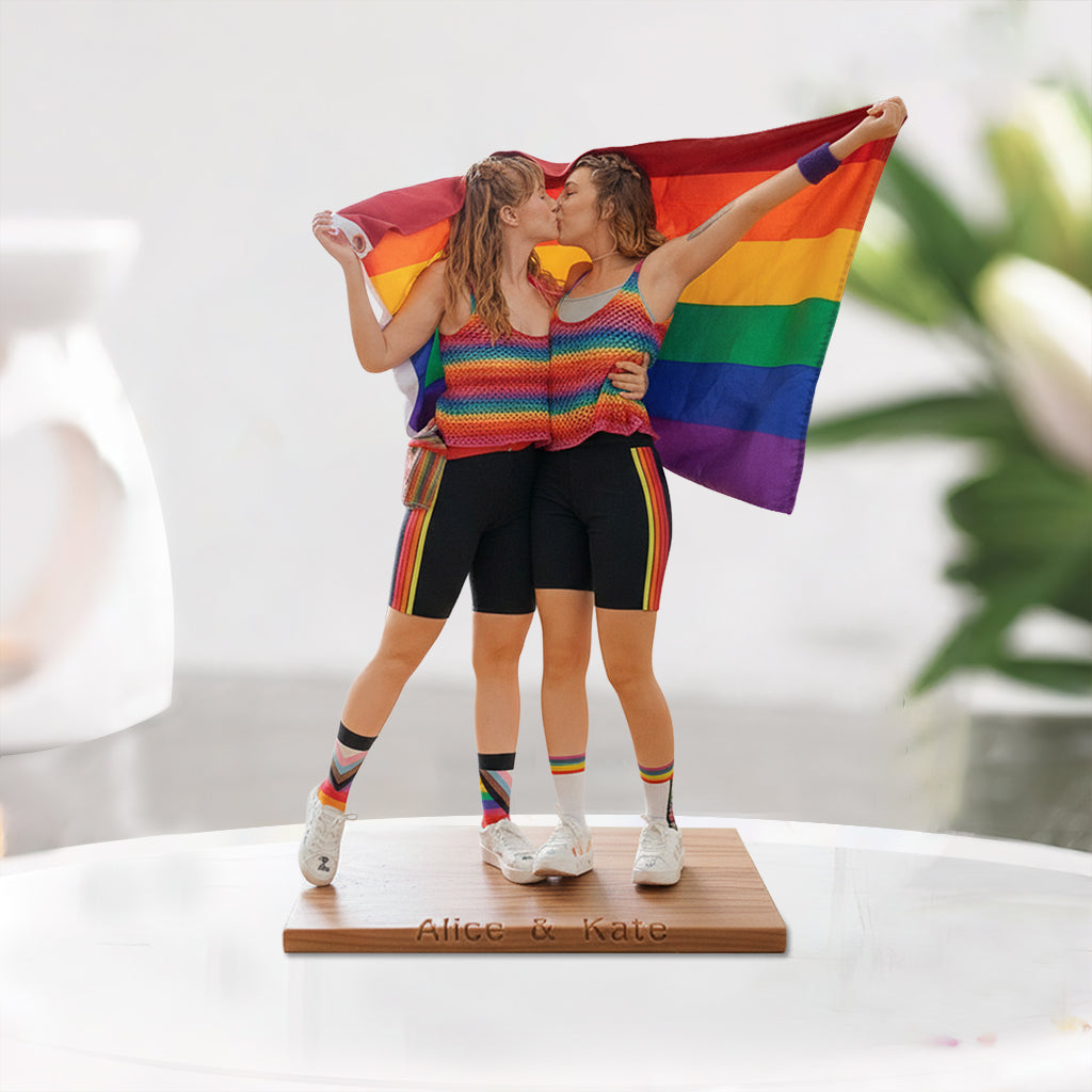 Custom Any Photo Couple Gift - Personalized LGBT Support Custom Shaped Acrylic Plaque