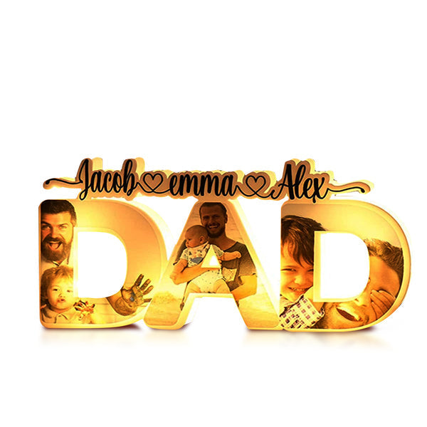 Custom Photo Dad Lights Photo Dad Lights Lamp - Personalized Father Lamp