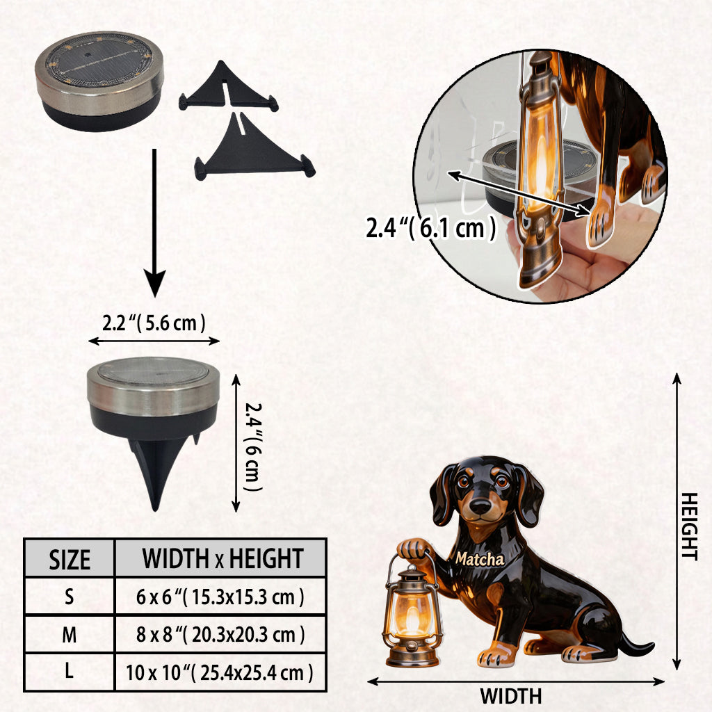 Always Waiting For You - Personalized Dog Solar Acrylic Light