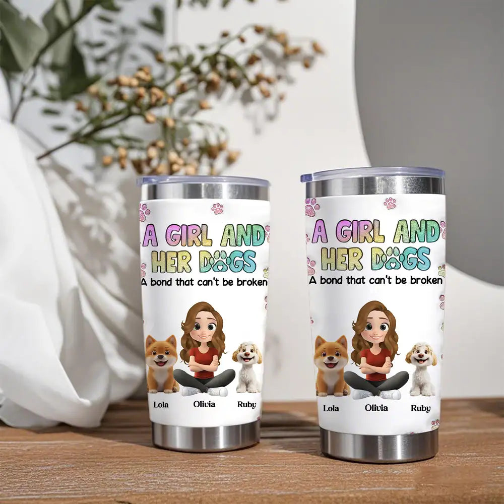 Personalized Insulated Travel Tumbler for Dog Moms & Lovers