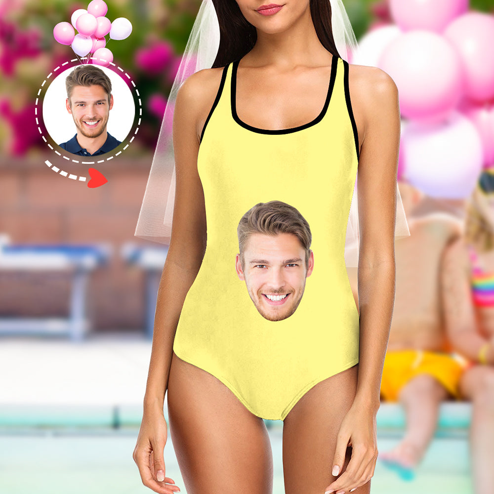 Custom Face Swimsuit - Personalized Couple One Piece Swimwear