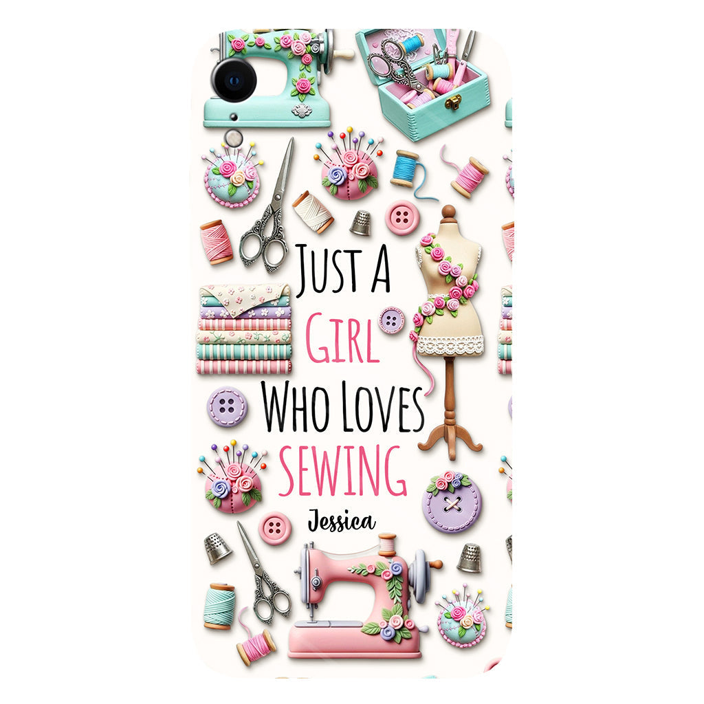 Just A Girl Who Loves Sewing - Personalized Sewing Full Print Phone Case