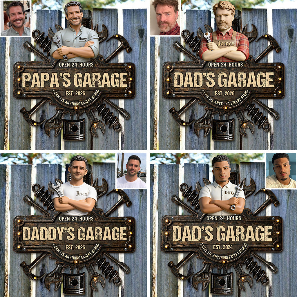 Dad's Garage - Personalized Father Cut Metal Sign