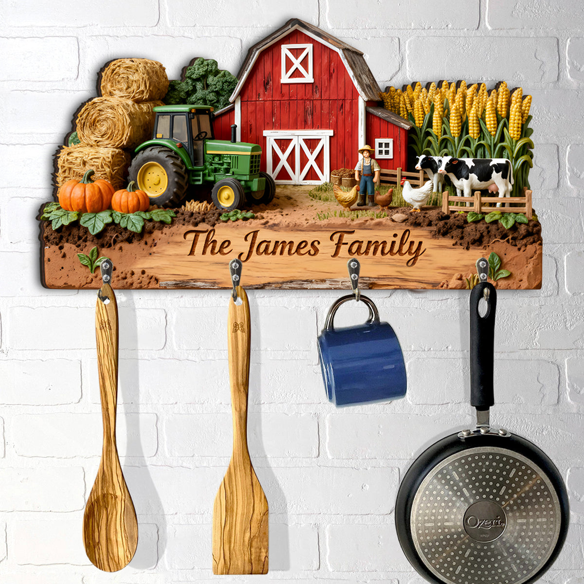 Farmer Life - Personalized Farmer Custom Shaped Hanging Rack