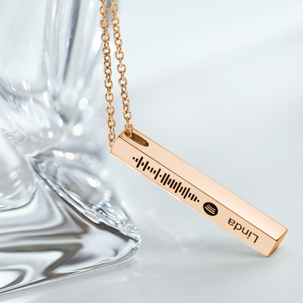 My Favorite Song - Personalized Flexible Square Shaped Bar Necklace