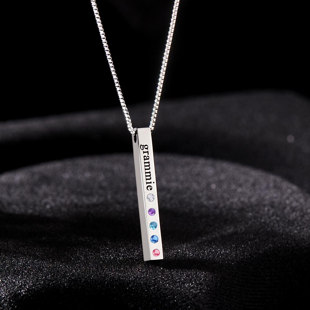 Custom Engraved Birthstone Charm - Personalized Engraved Birthstone Charm