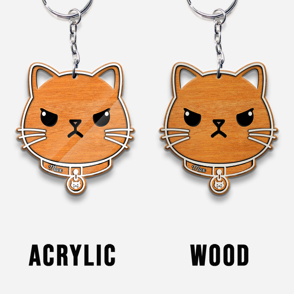 Cute Cat - Personalized Cat Keychain
