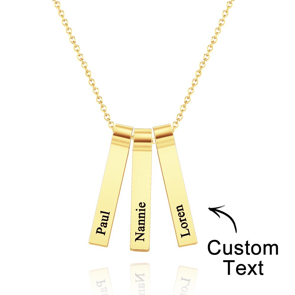 Any Name - Personalized Family Engraved Vertical 1-5 Names Necklace