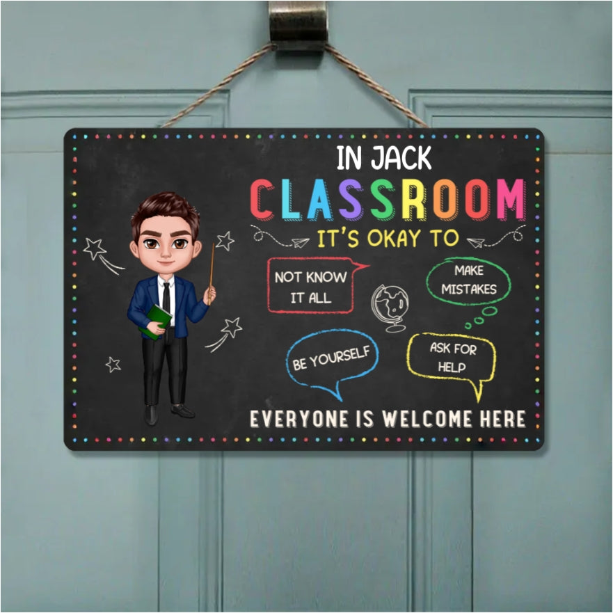 Happy Doll Teacher Personalized Poster, Plaque, Sign, and Stationery Set - Perfect Gift for Teachers