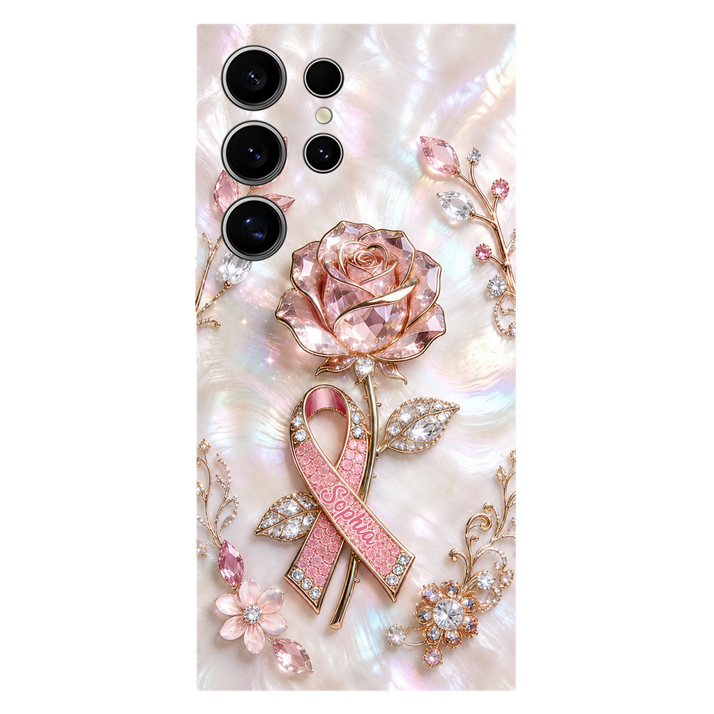 Faith Hope Love - Personalized Breast Cancer Awareness Full Print Phone Case & Phone Grip