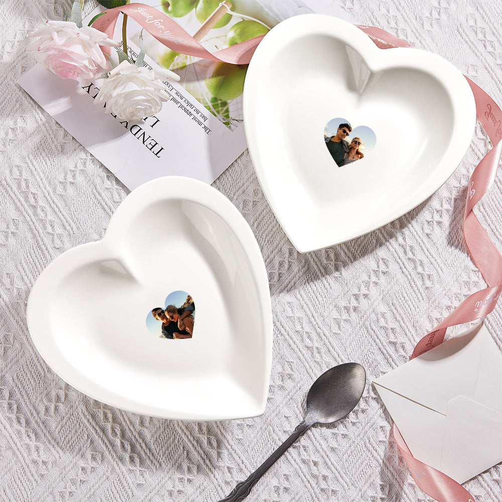 Lovely Couple - gift for wife, girlfriend - Personalized Heart Shaped Plate