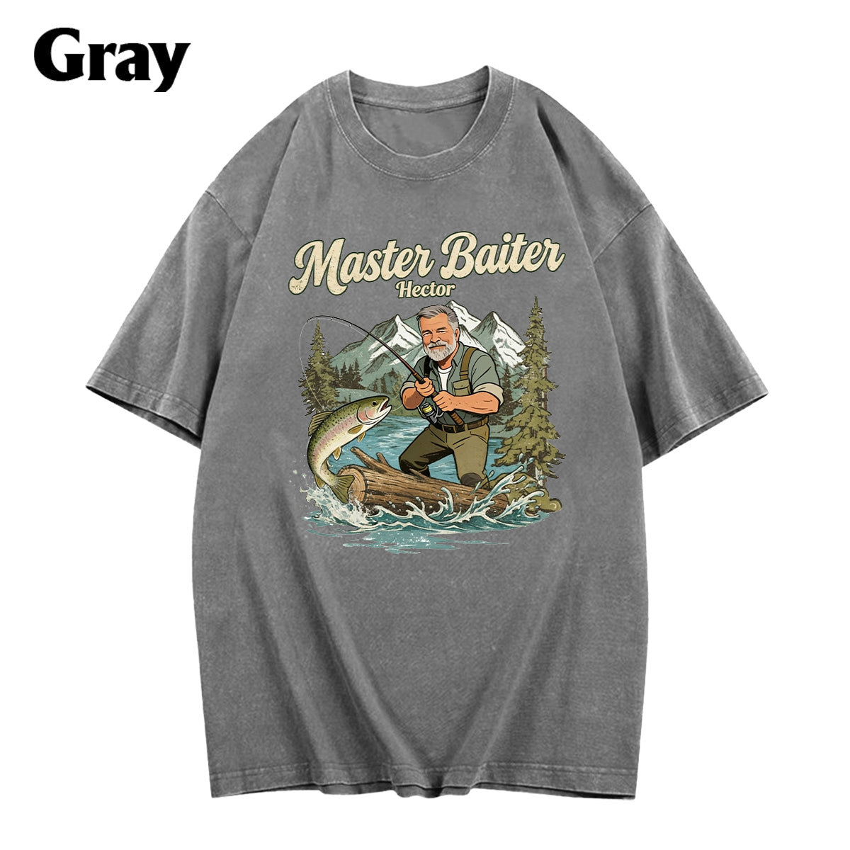 Custom Fishing Shirt For Dad/ Husband/ Son... - Personalized Fishing Washed T-Shirt