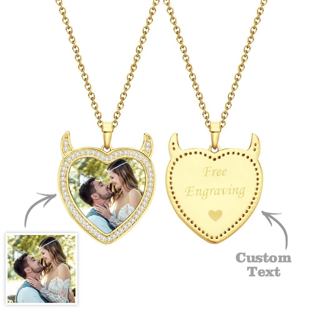 Cute Little Demon - Personalized Cute Demon Engraved Necklace