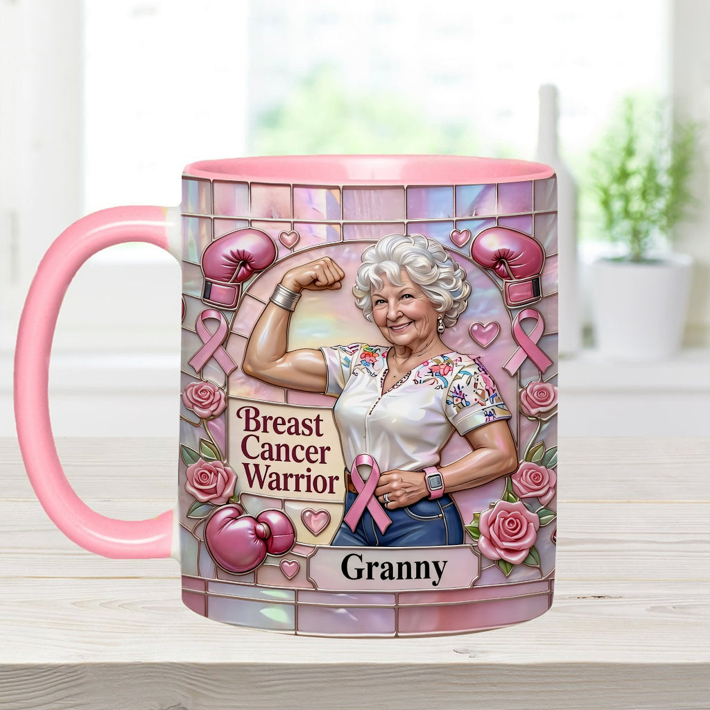 I'm A Warrior - Personalized Breast Cancer Awareness Accent Mug & Coaster