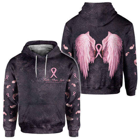 Faith Hope Love Breast Cancer Awareness All Over T-shirt and Hoodie