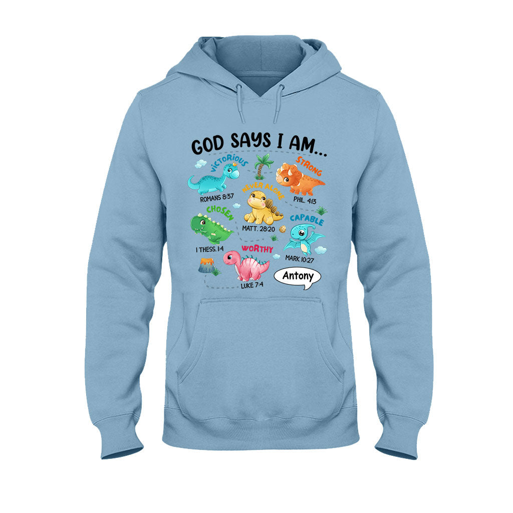 For Grandson Dinosaur I Am - Personalized grandson T-shirt And Hoodie