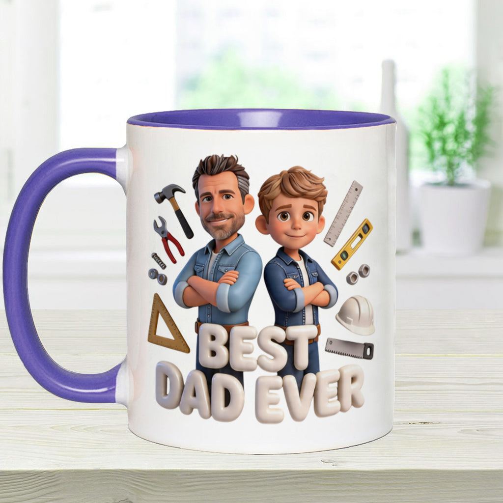 Custom Any Photo - Personalized Father Accent Mug & Coaster