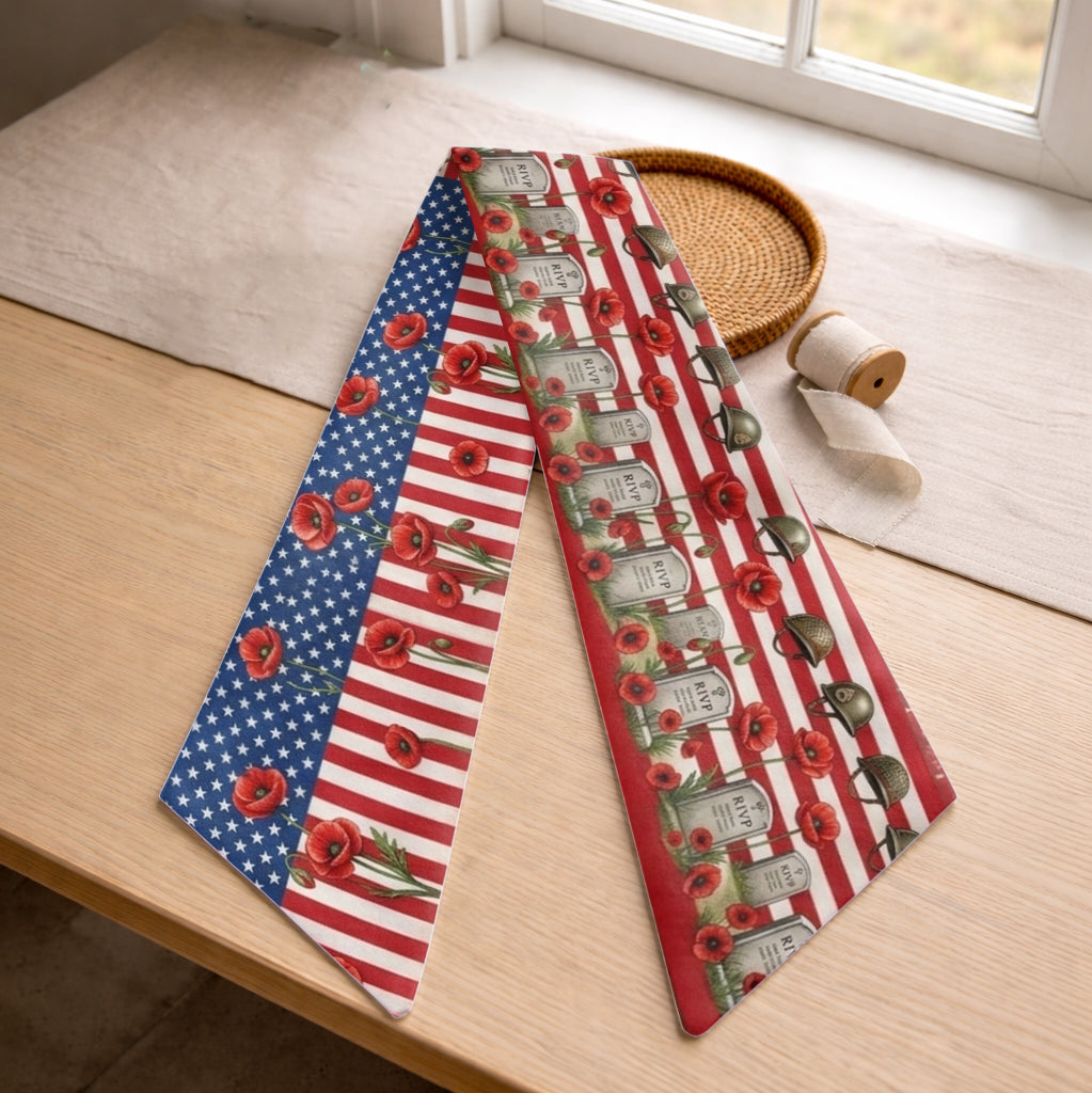 Honor The Fallen - Personalized Memorial Day Shaped Wood Sign With Sash
