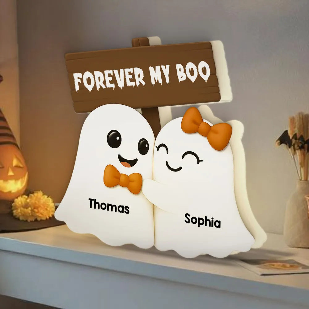 Halloween Acrylic Light Box with Cute Couple Ghosts, Fun Design and Perfect Gift Choice