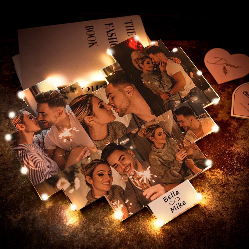 Custom Heart Photo Lamp - Personalized Couple Lamp