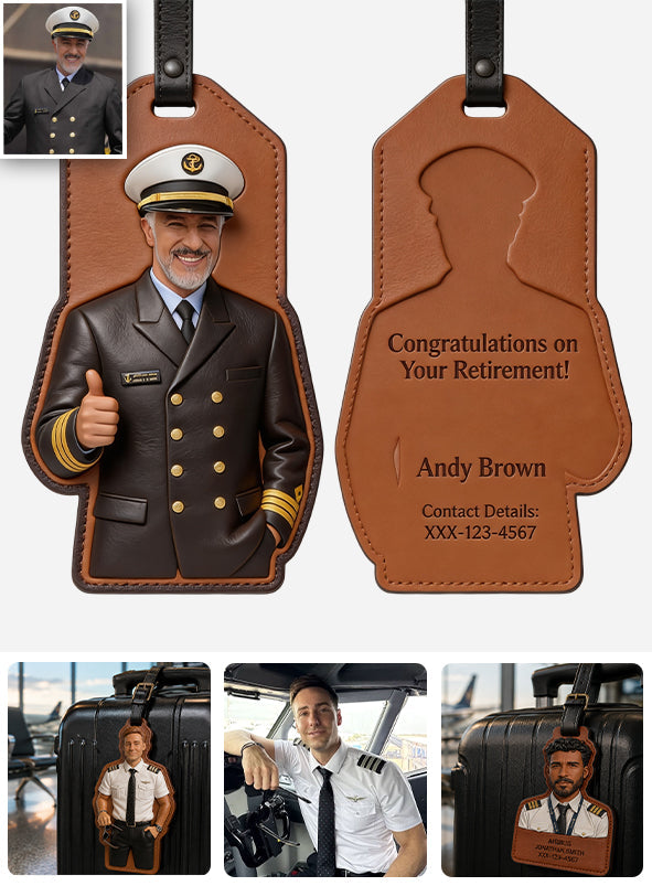 Custom Gift For Travellers - Personalized Pilot Luggage Tag